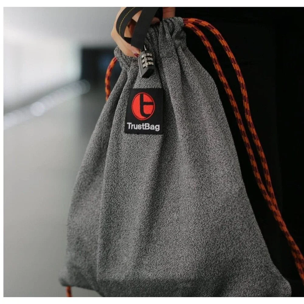 Travel TrustBag RFID Blocking Bag Drawstring Backsack Anti Theft Waterproof New
